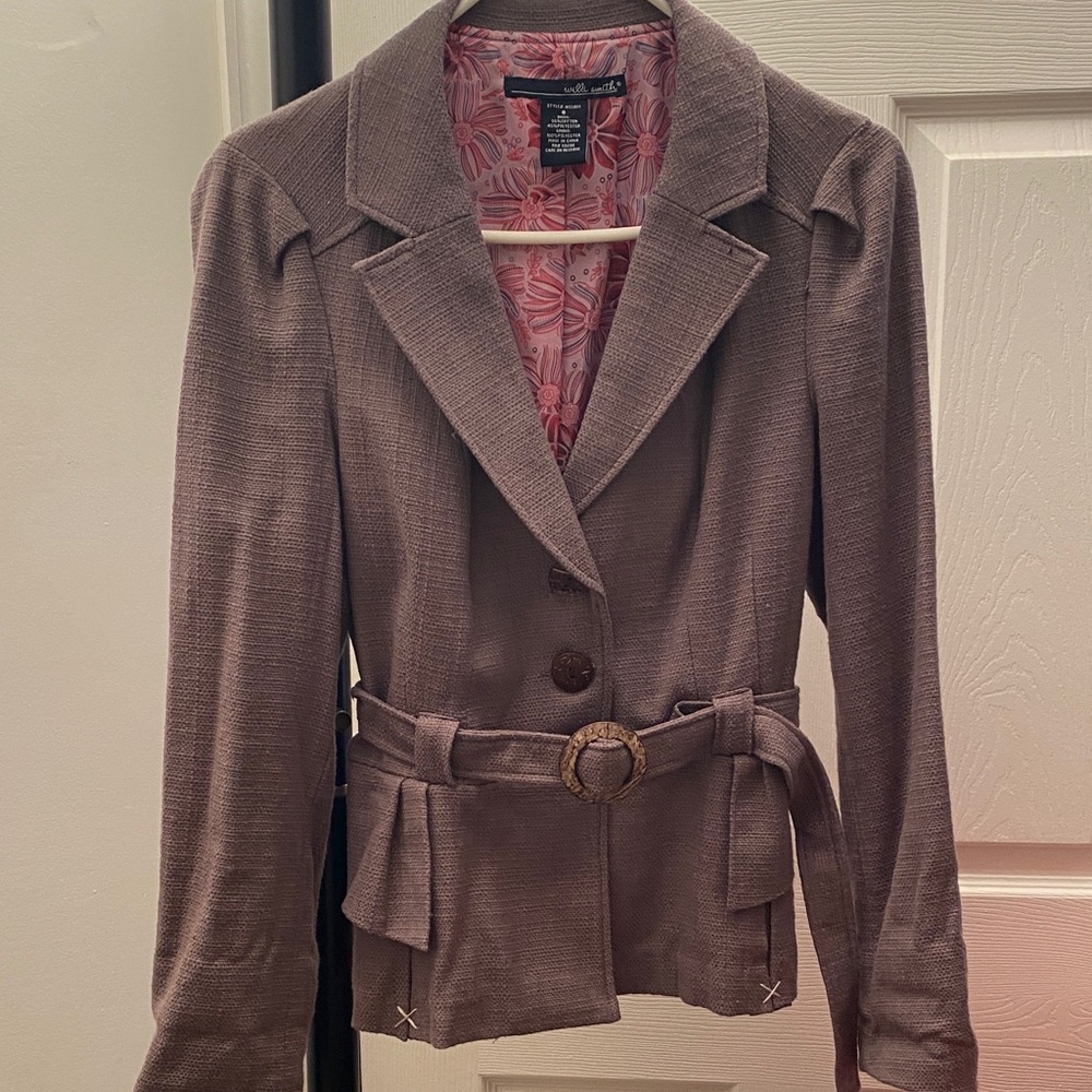 Willi Smith Jacket with Pink and Red Floral Pattern Lining
